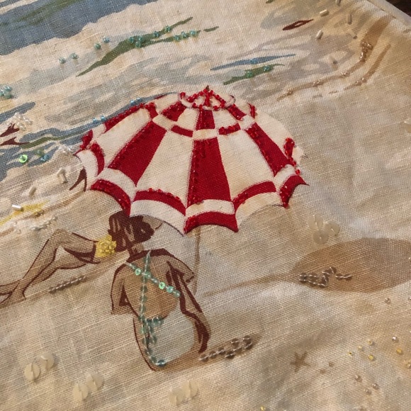 Vintage Never worn J Crew Collection Linen skirt with bead embellishments. - Picture 3 of 7